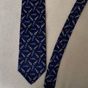 Brooks Brothers Navy and Gold Equestrian Tie